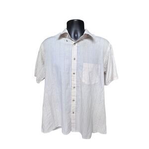 Baracuta by Van Heusen Striped Short Sleeve Button Up Shirt Pastel L 90s Taiwan